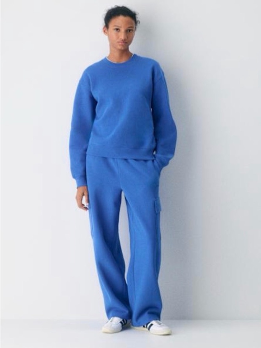 Aritzia cozy sweat fleece perfect crew sweatshirt - jazz blue